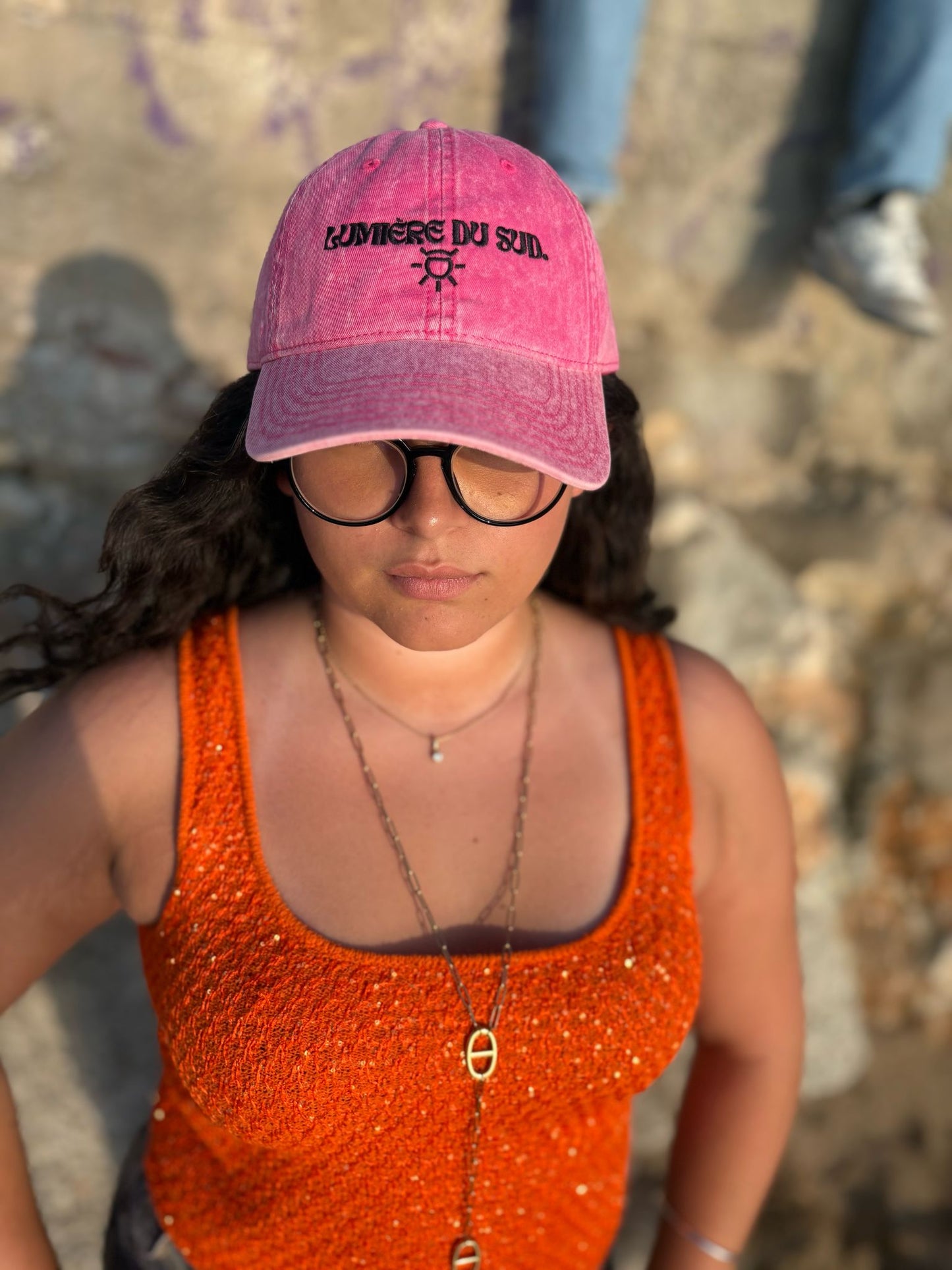 Casquette Vintage rose : Lumière du sud.